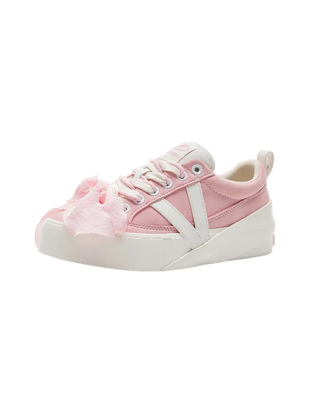 VEIDOORN | Two-Tone Canvas & Suede Platform Sneakers
