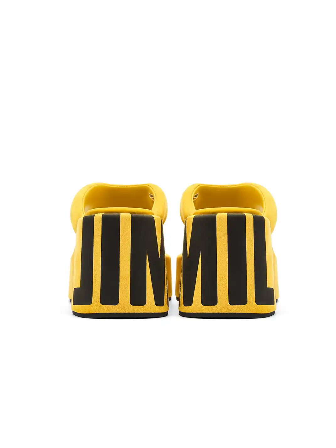 SMILEY | Suede Letter Print Platform Flip-flops-Yellow