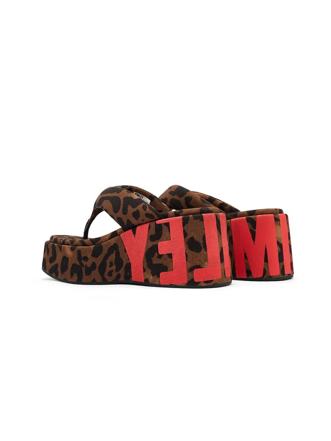 SMILEY | Suede Letter Print Platform Flip-flops-Brown