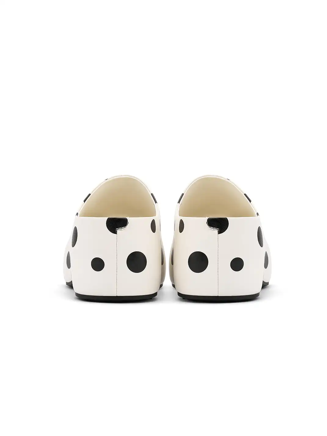 SMILEY | Polka Dot Platform Slippers-White