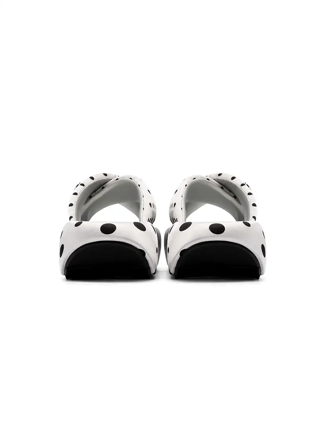 SMILEY | Polka Dot Platform Slide Sandals-Gray