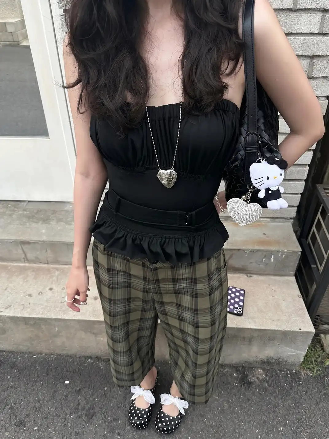 SMILEY | Black Polka Dot Bow Slip-on Flat Mules
