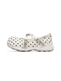 SMILEY | Polka Dot Double Strap Platform Mary Jane Sneakers-White