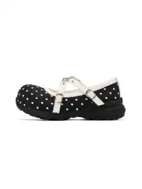 SMILEY | Polka Dot Double Strap Platform Mary Jane Sneakers-Black