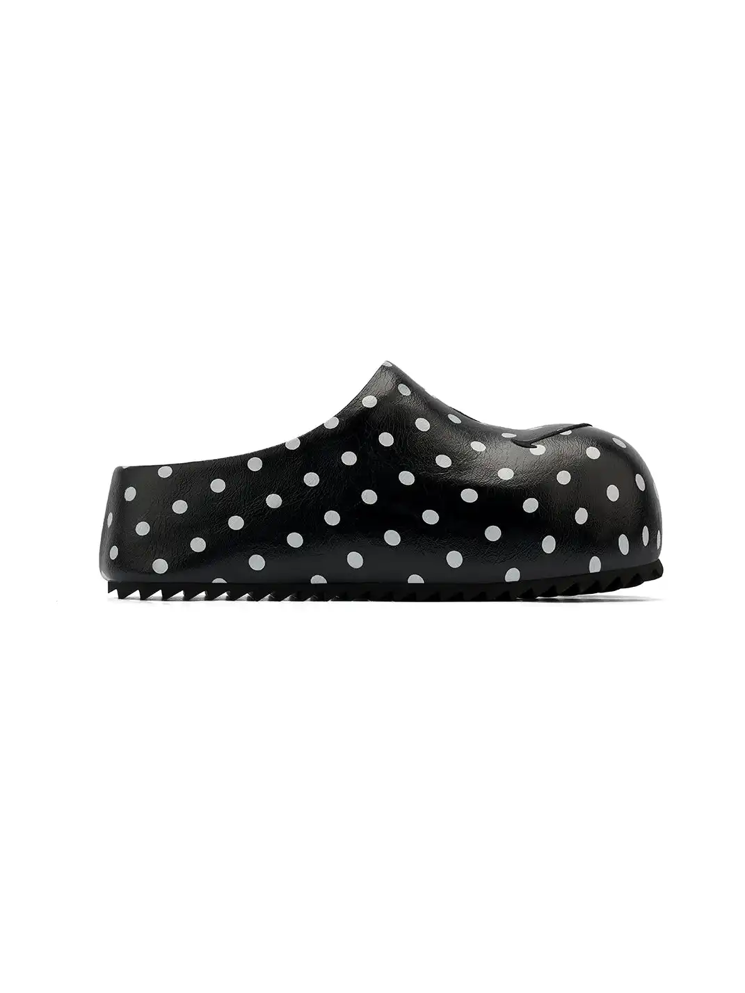 SMILEY | Black Polka Dot Slip-on Platform Clogs