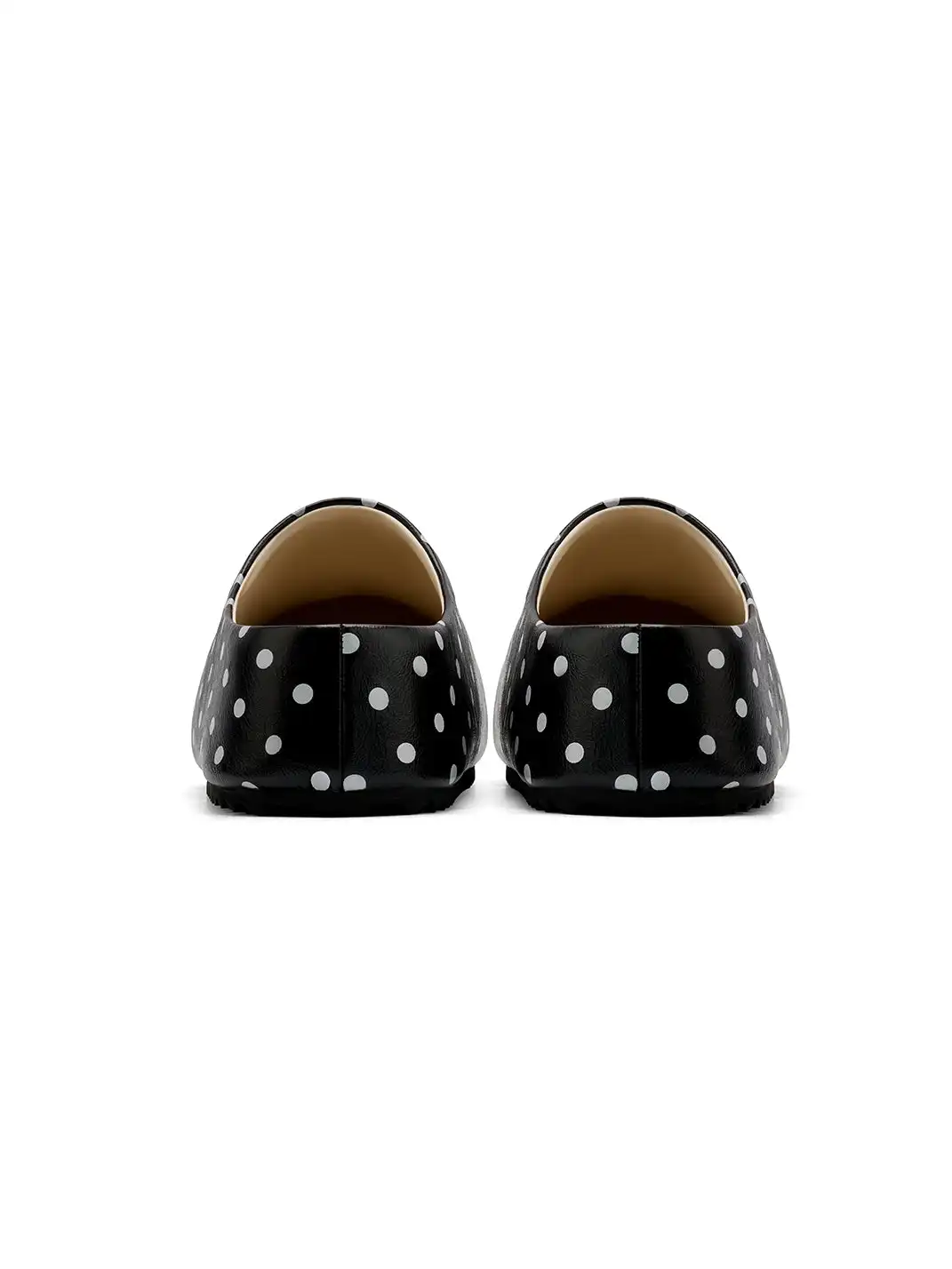 SMILEY | Black Polka Dot Slip-on Platform Clogs