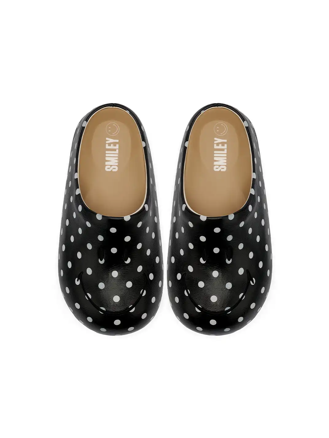 SMILEY | Black Polka Dot Slip-on Platform Clogs