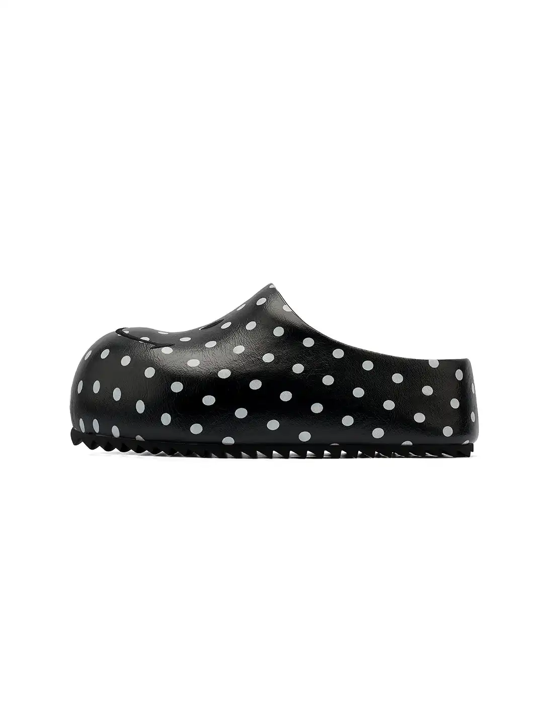 SMILEY | Black Polka Dot Slip-on Platform Clogs