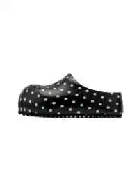 SMILEY | Black Polka Dot Slip-on Platform Clogs