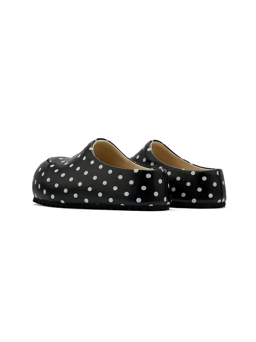 SMILEY | Black Polka Dot Slip-on Platform Clogs