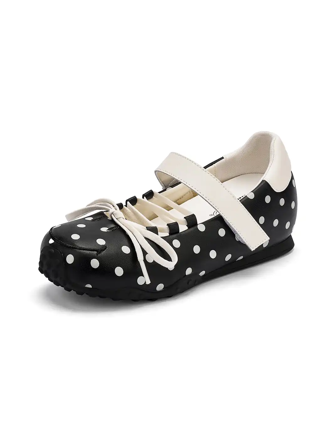 SMILEY | Polka Dot Bow Mary Jane Flat Shoes