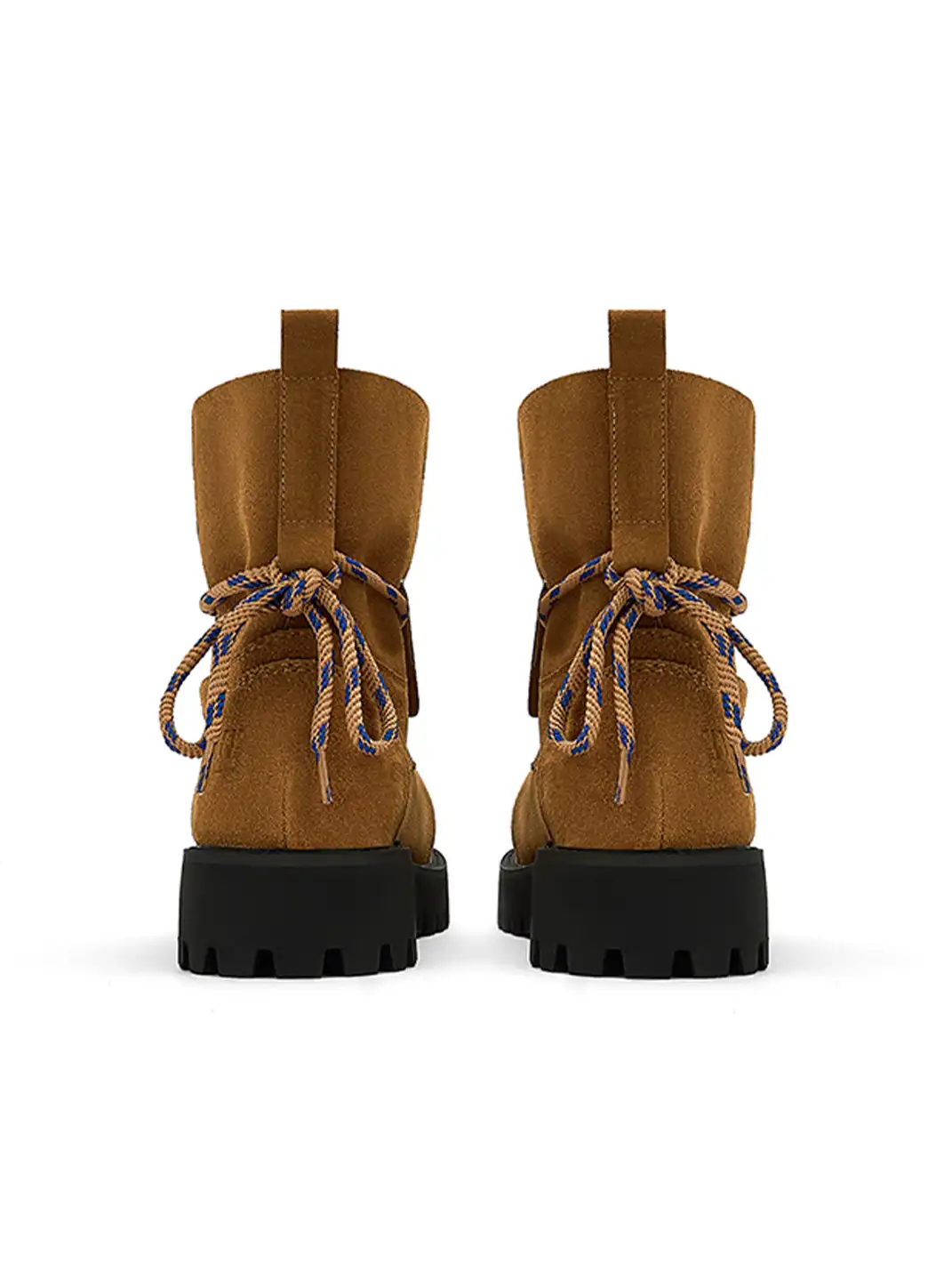 SMILEY | Suede Platform Work Boots-Yellow
