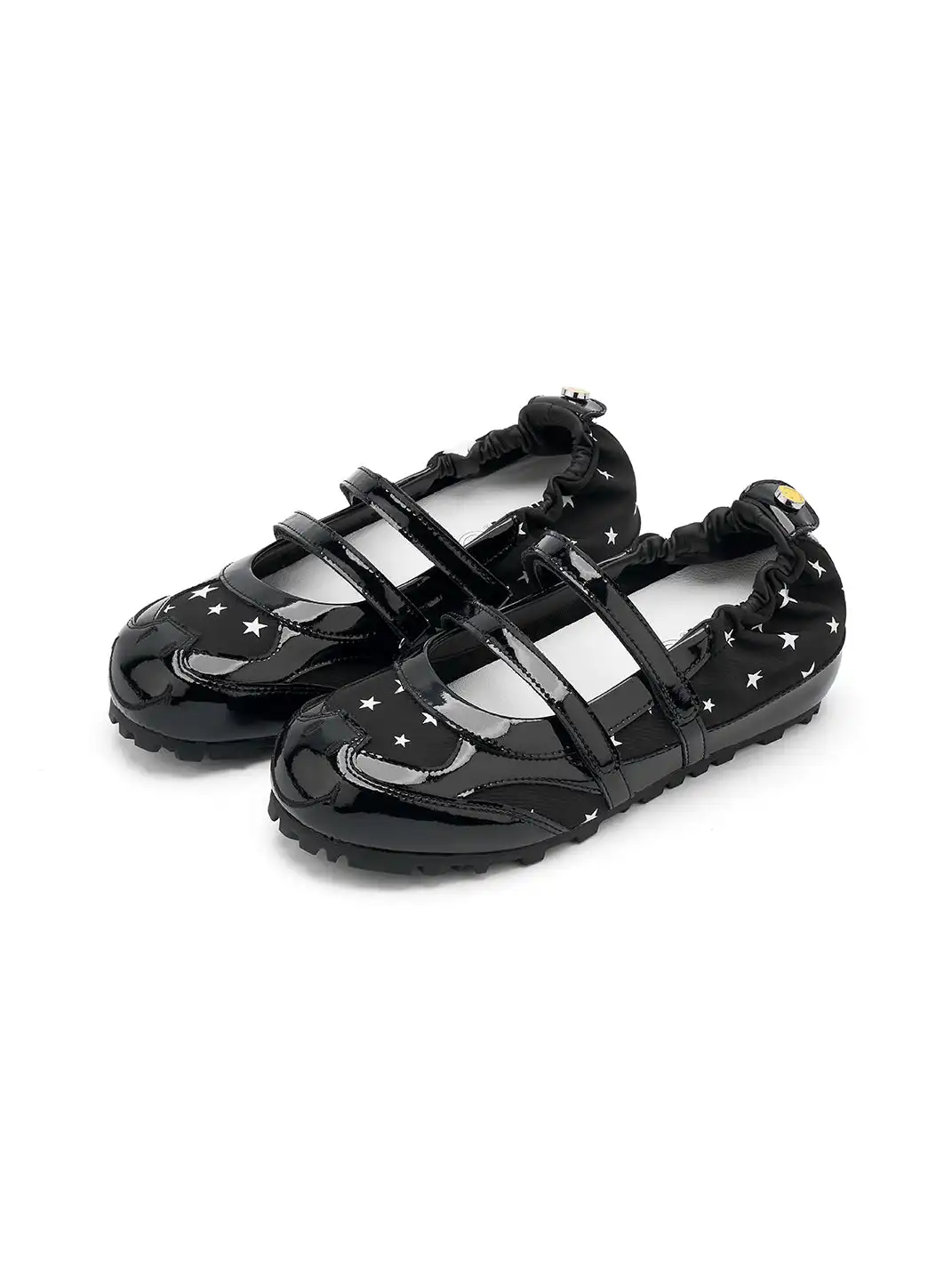 SMILEY | Polka Dot Two-Strap Platform Mary Jane Sneakers