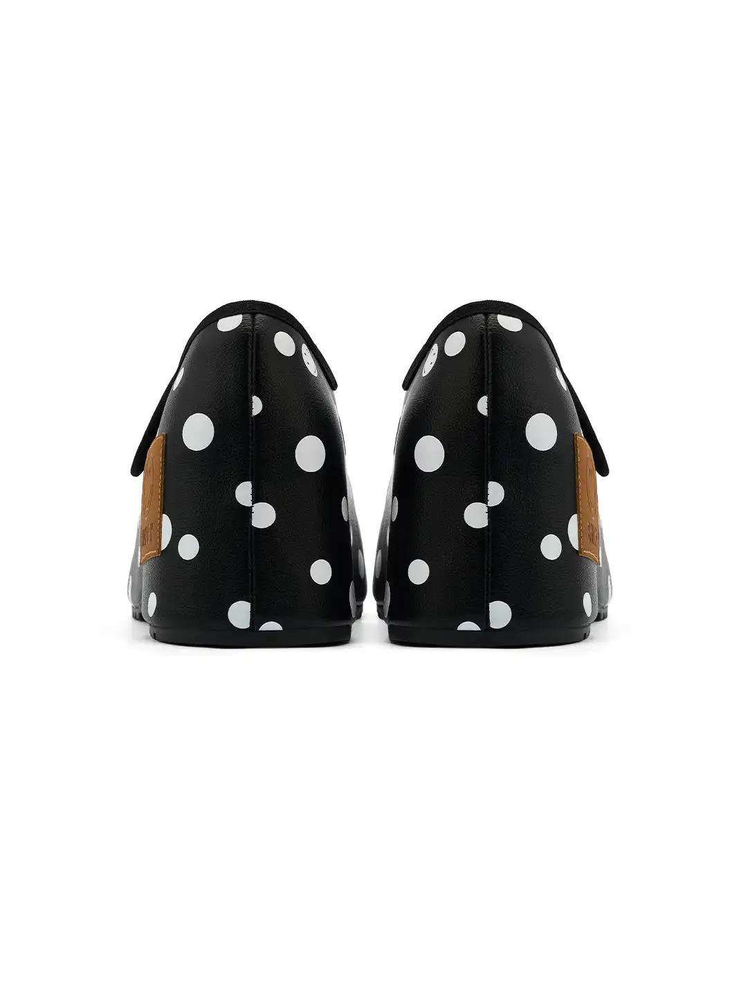 SMILEY | Pointed-Toe Black Polka Dot Mary Jane Platform Shoes