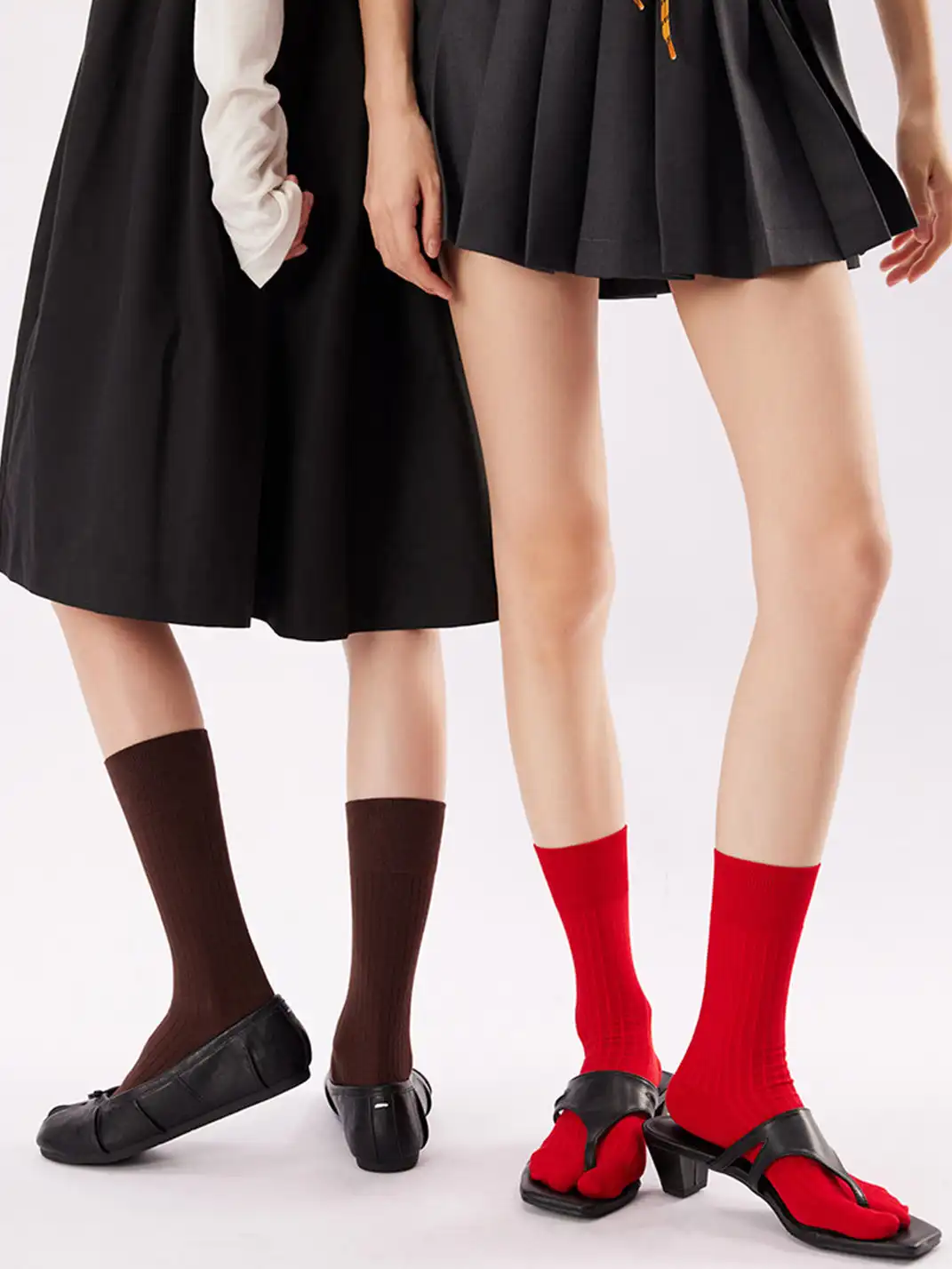 YANG MA | Slim-fit Two-toe Cotton Mid-calf Socks