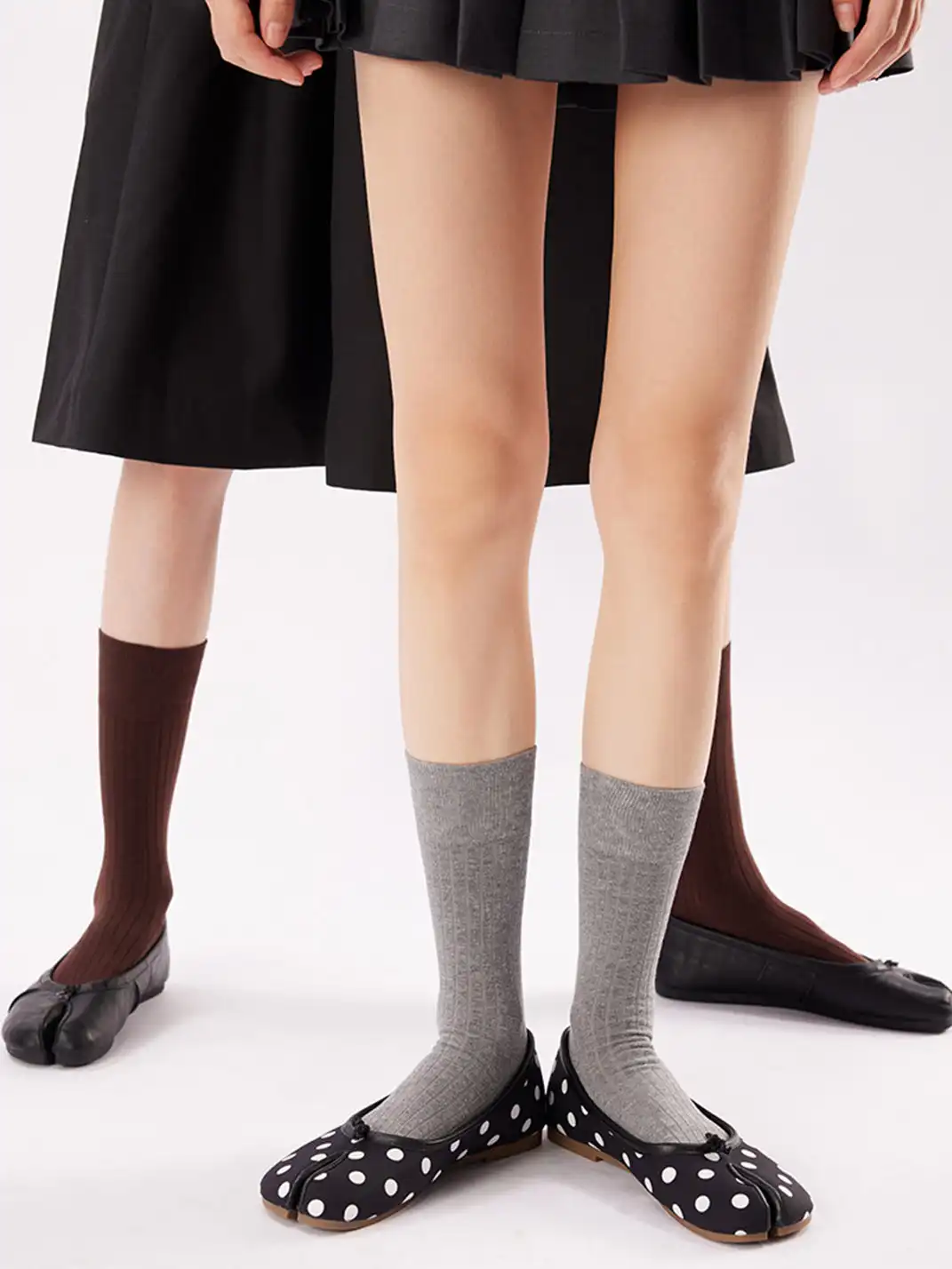 YANG MA | Slim-fit Two-toe Cotton Mid-calf Socks