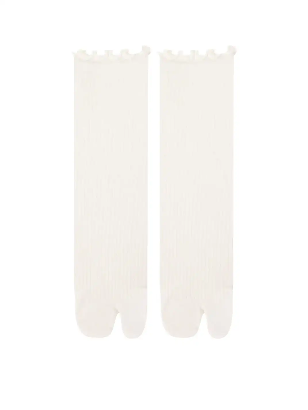 YANG MA | Solid Color Two-toe Mid-calf Socks
