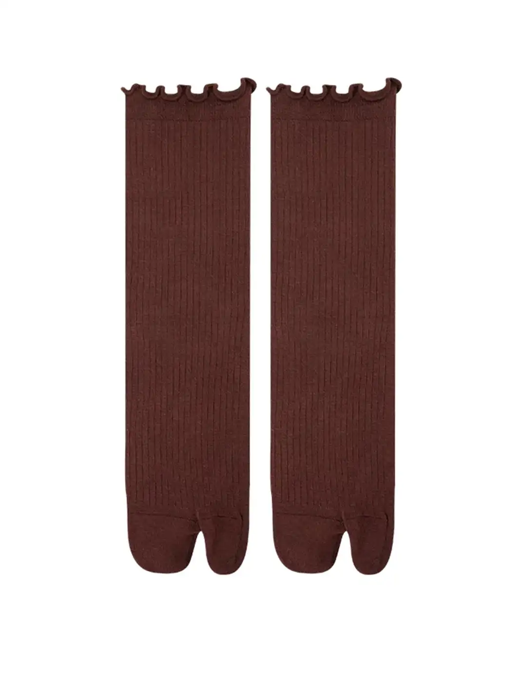 YANG MA | Solid Color Two-toe Mid-calf Socks