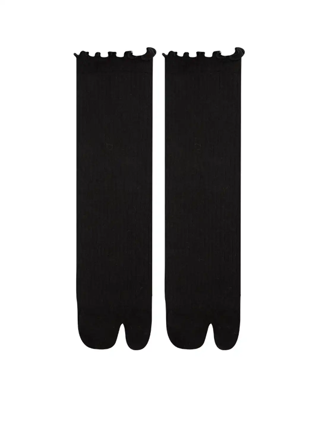 YANG MA | Solid Color Two-toe Mid-calf Socks