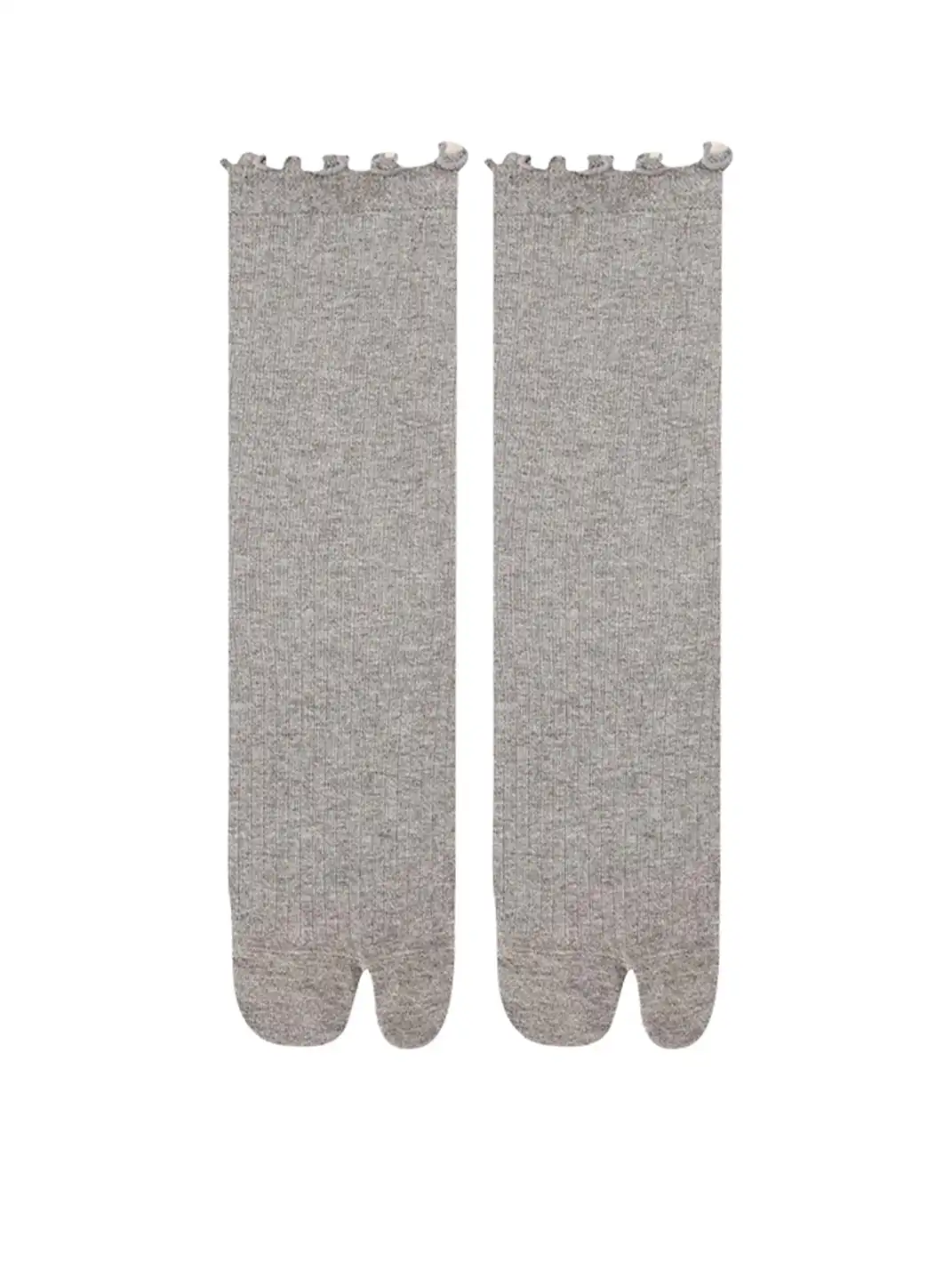 YANG MA | Solid Color Two-toe Mid-calf Socks
