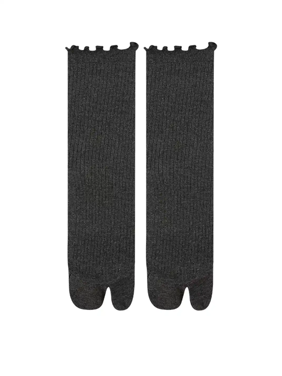 YANG MA | Solid Color Two-toe Mid-calf Socks
