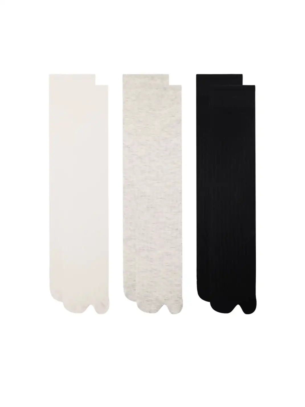 YANG MA | Solid Color Split-toe Calf Socks