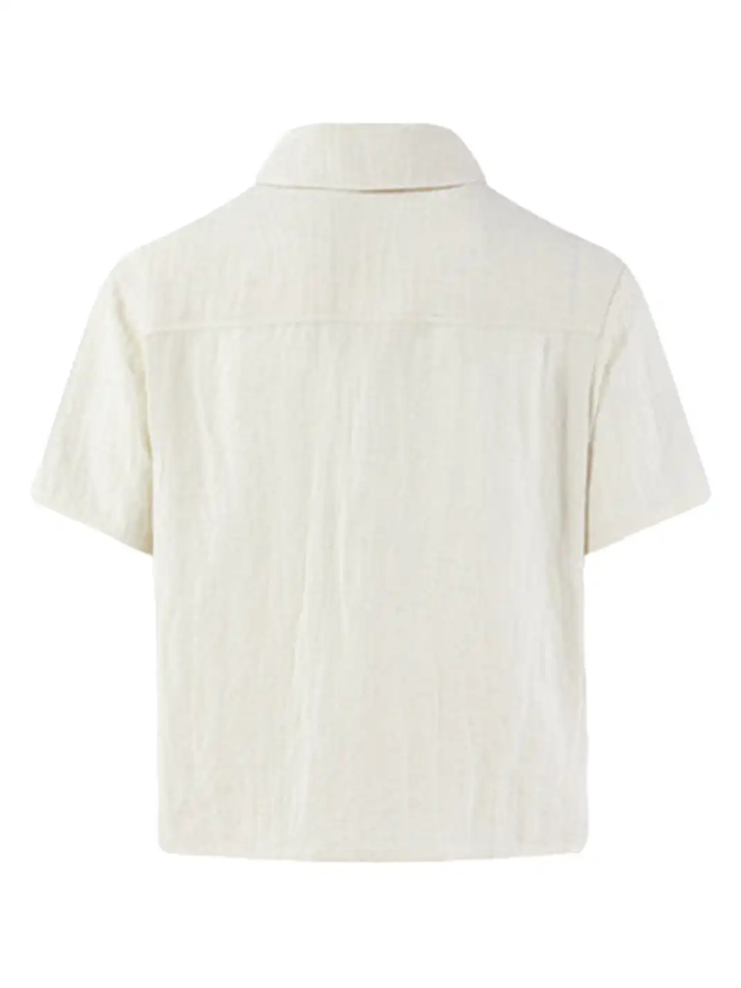KREATE | Asymmetrical Placket Stand Collar Convertible Short Sleeve Shirt