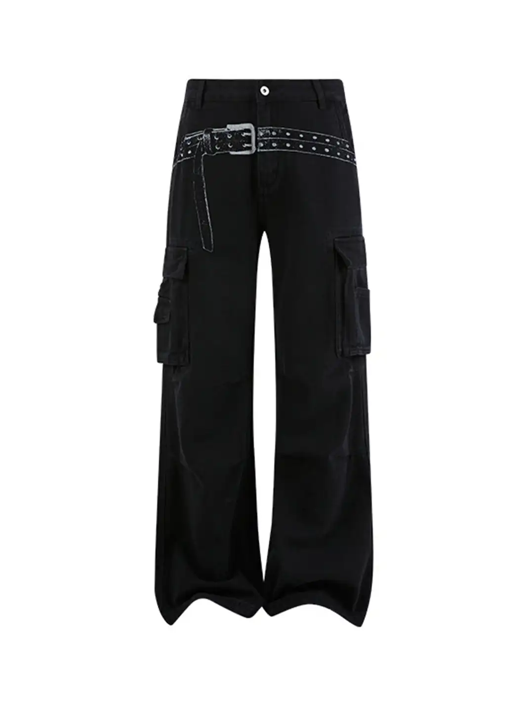 KREATE | Washed Screen Print Distressed Cargo Pants