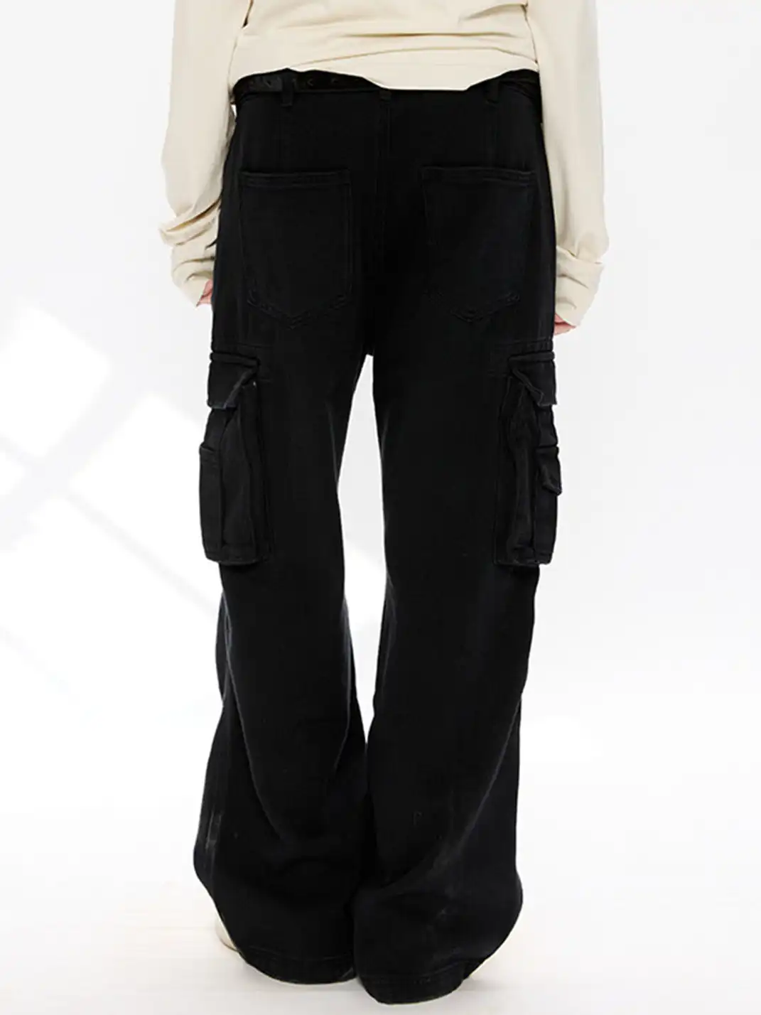KREATE | Washed Screen Print Distressed Cargo Pants