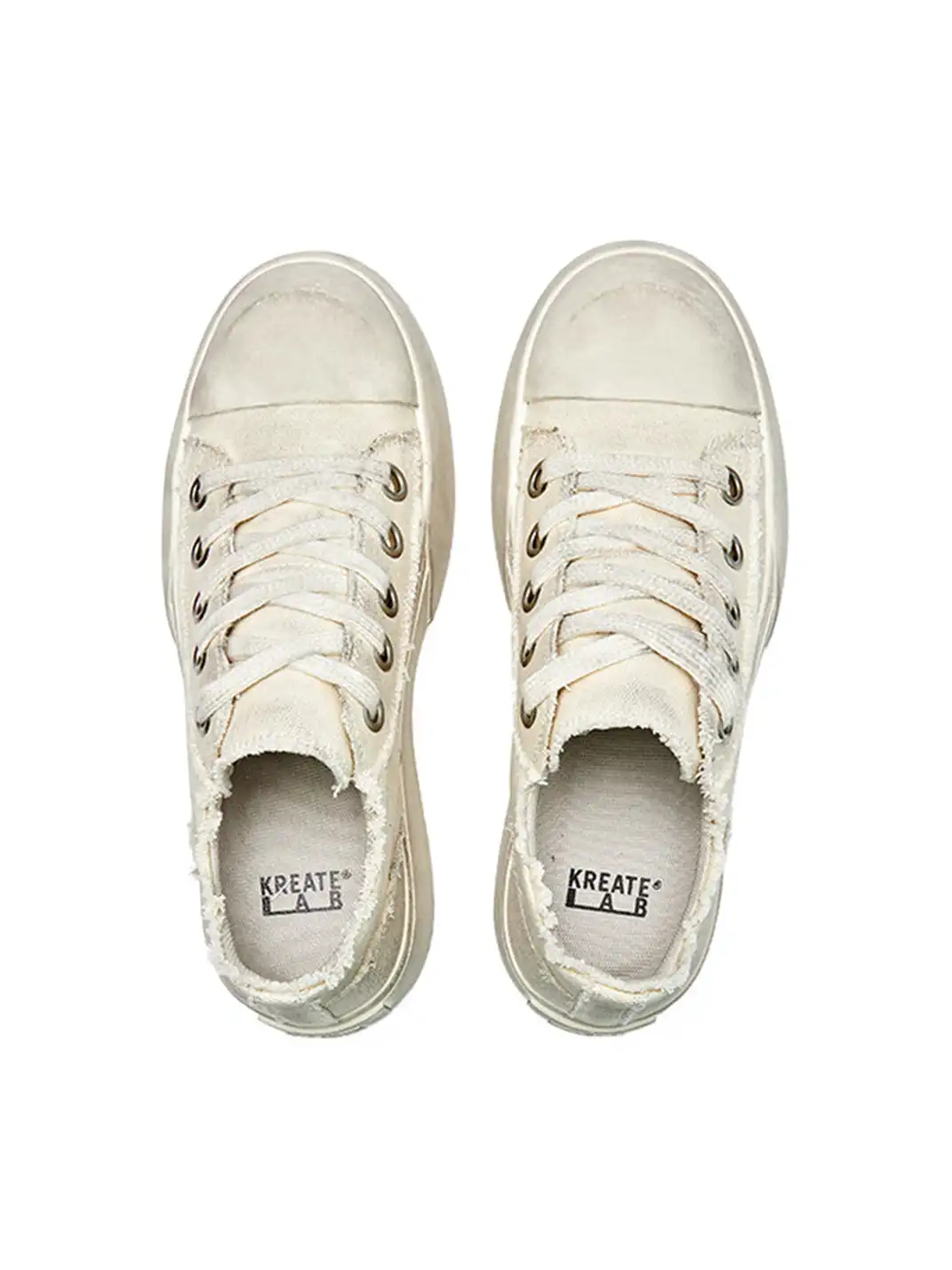 KREATE | Chunky Sole Two-Tone Washed Canvas Sneakers