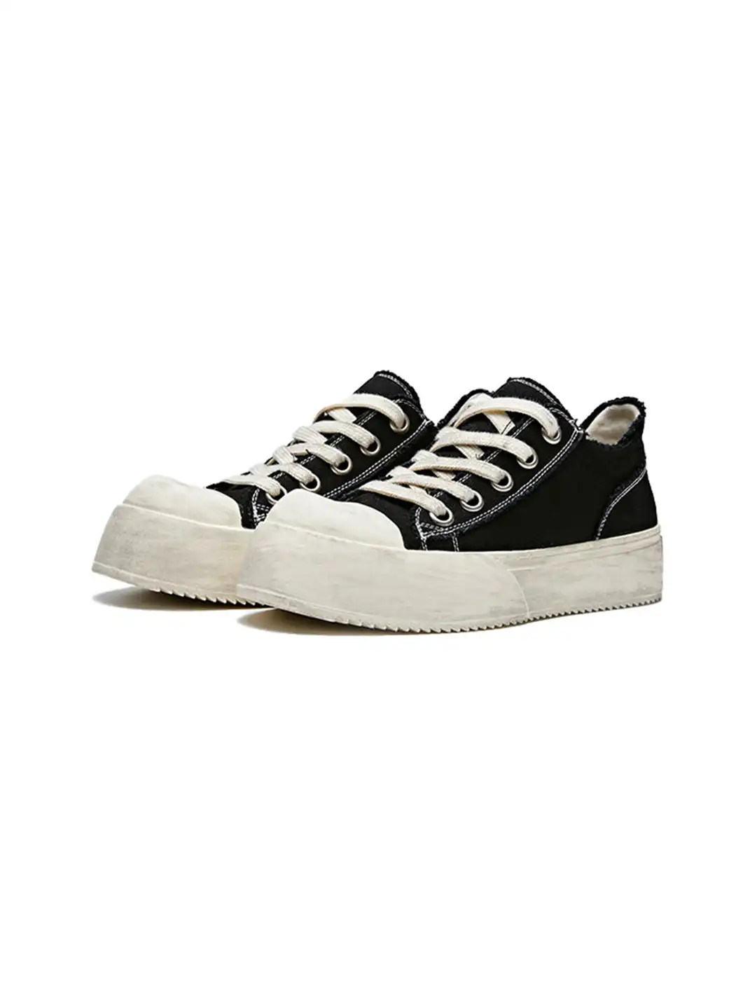 KREATE | Chunky Sole Two-Tone Washed Canvas Sneakers