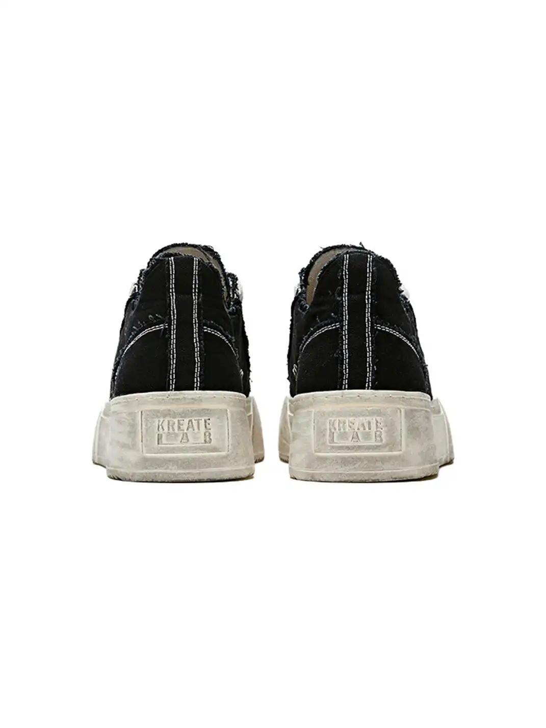 KREATE | Chunky Sole Two-Tone Washed Canvas Sneakers