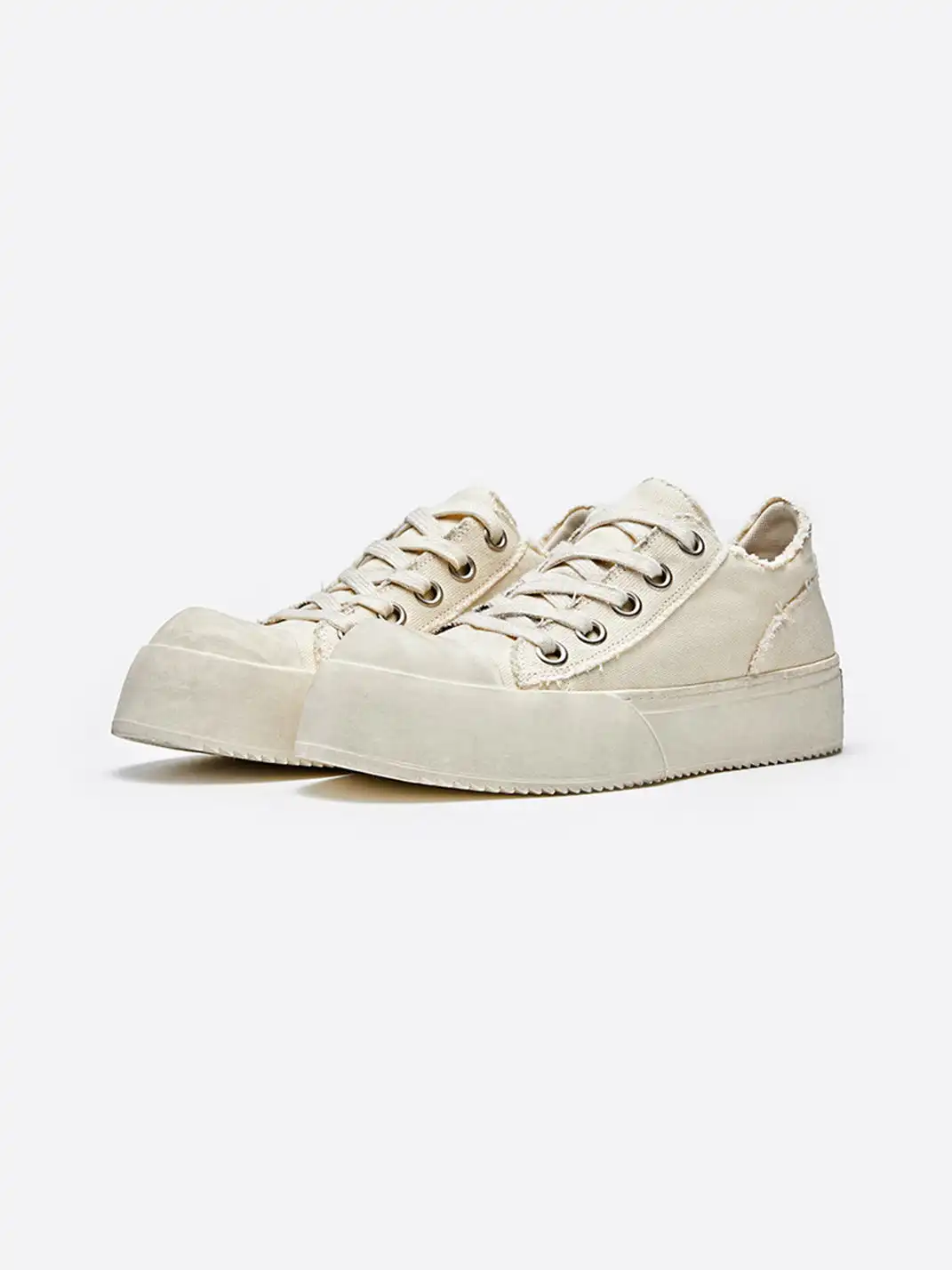 KREATE | Chunky Sole Two-Tone Washed Canvas Sneakers