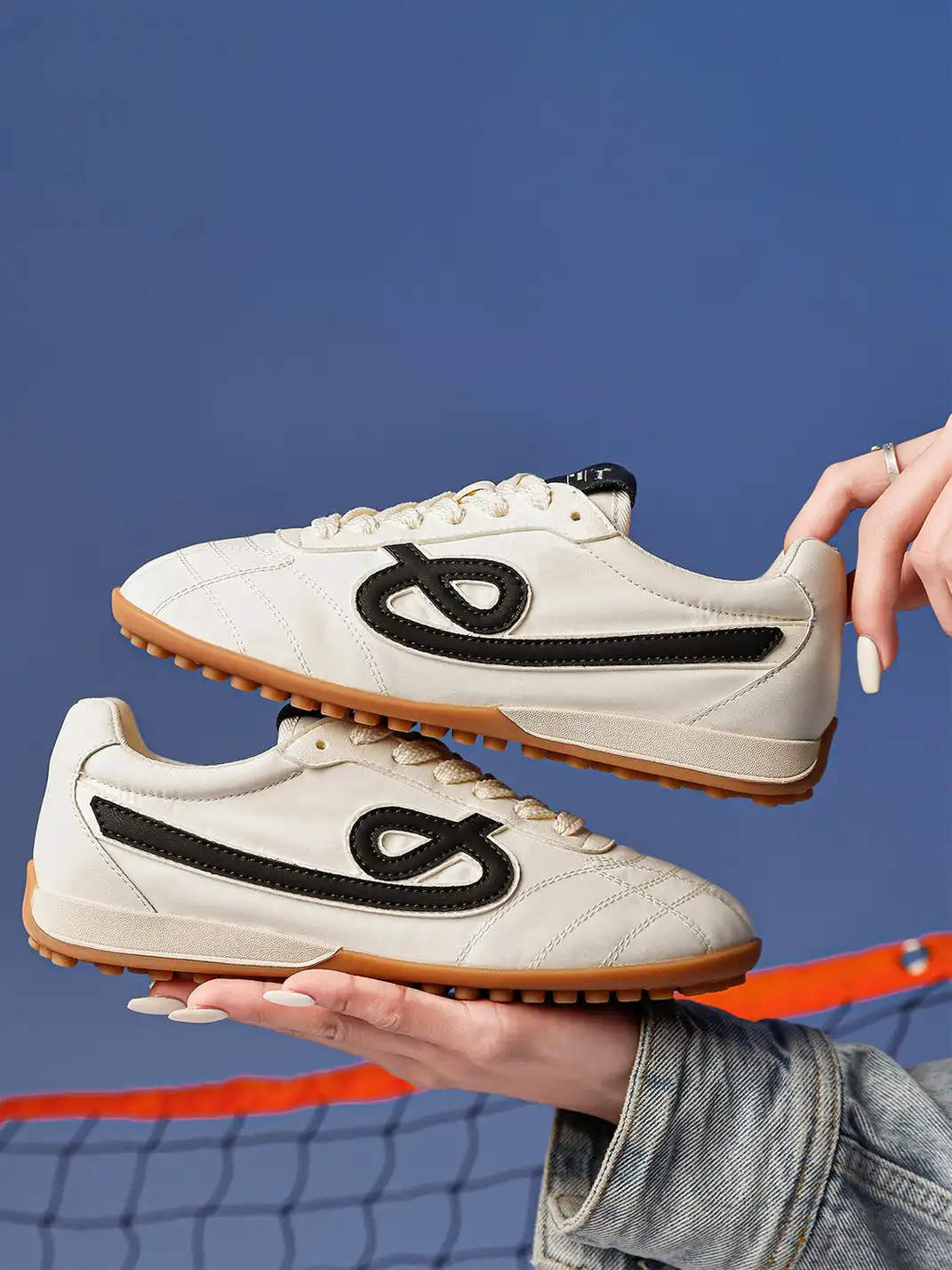 C.BANNER | Quilted Upper Sneakers With Black Logo-White