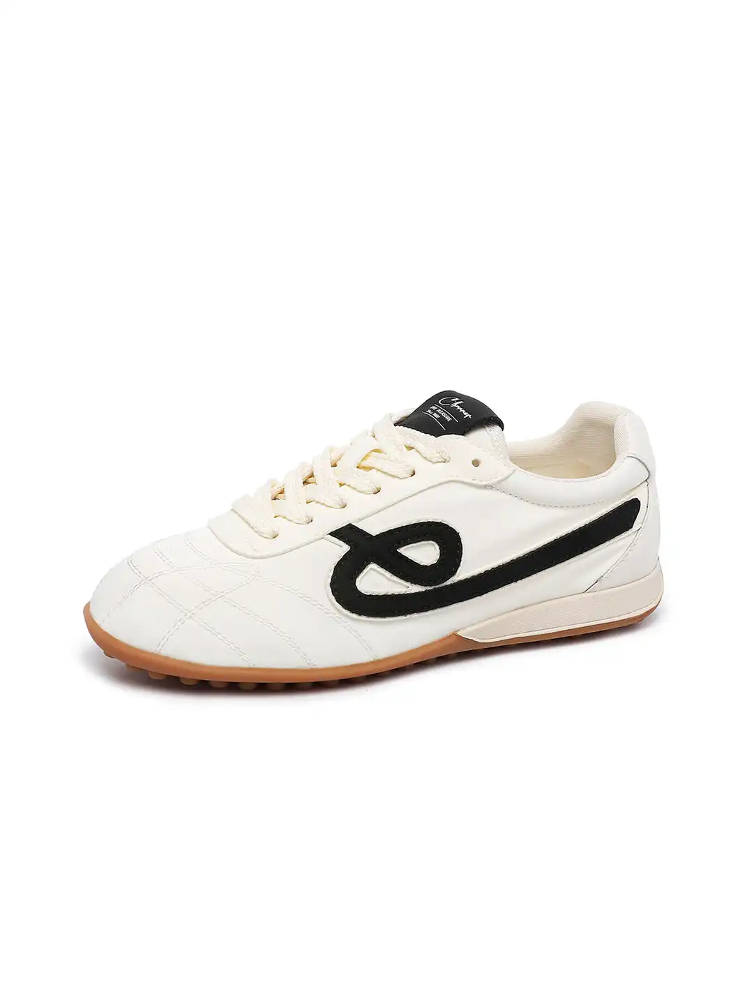 C.BANNER | Quilted Upper Sneakers With Black Logo-White