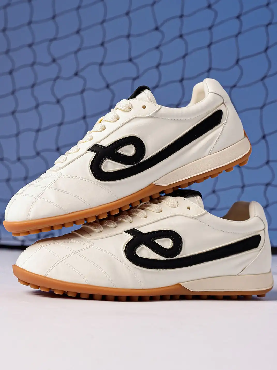 C.BANNER | Quilted Upper Sneakers With Black Logo-White