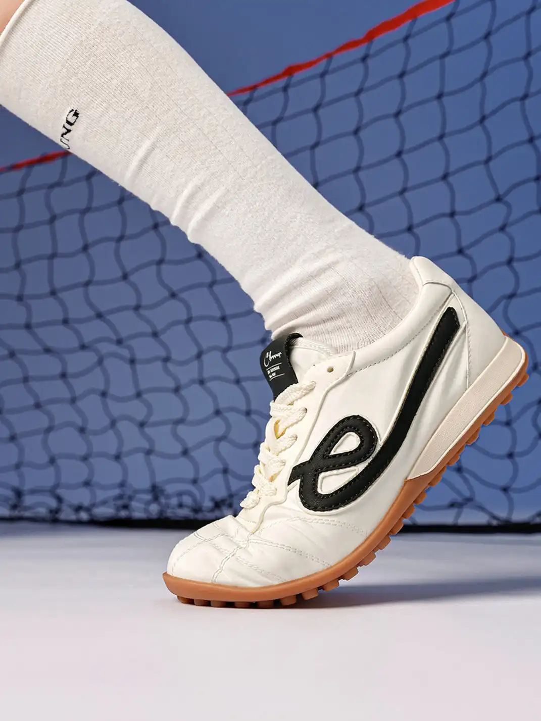 C.BANNER | Quilted Upper Sneakers With Black Logo-White