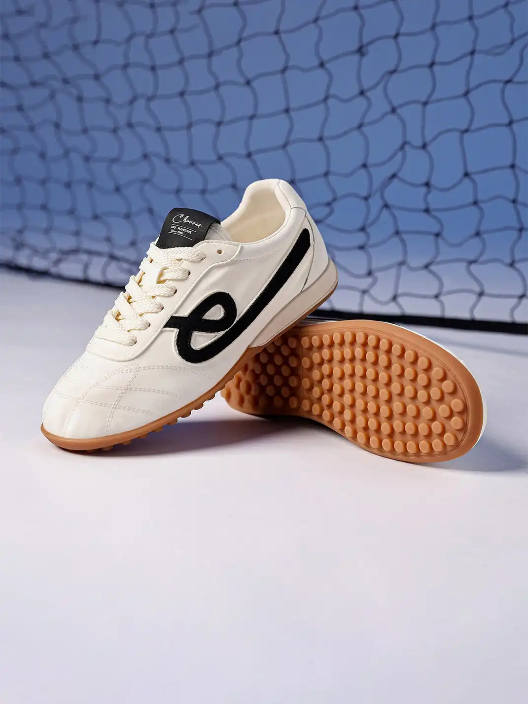 C.BANNER | Quilted Upper Sneakers With Black Logo-White