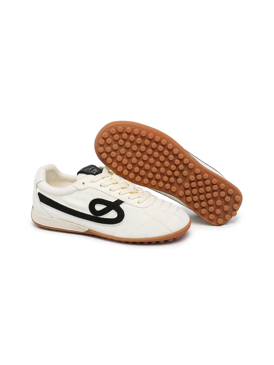 C.BANNER | Quilted Upper Sneakers With Black Logo-White