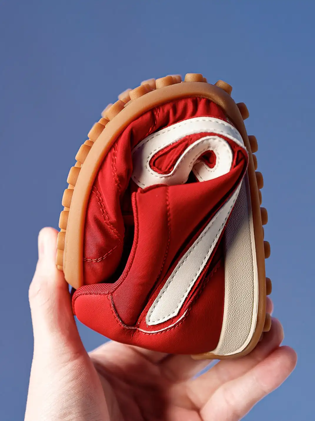 C.BANNER | Quilted Upper Sneakers With Black Logo-Red