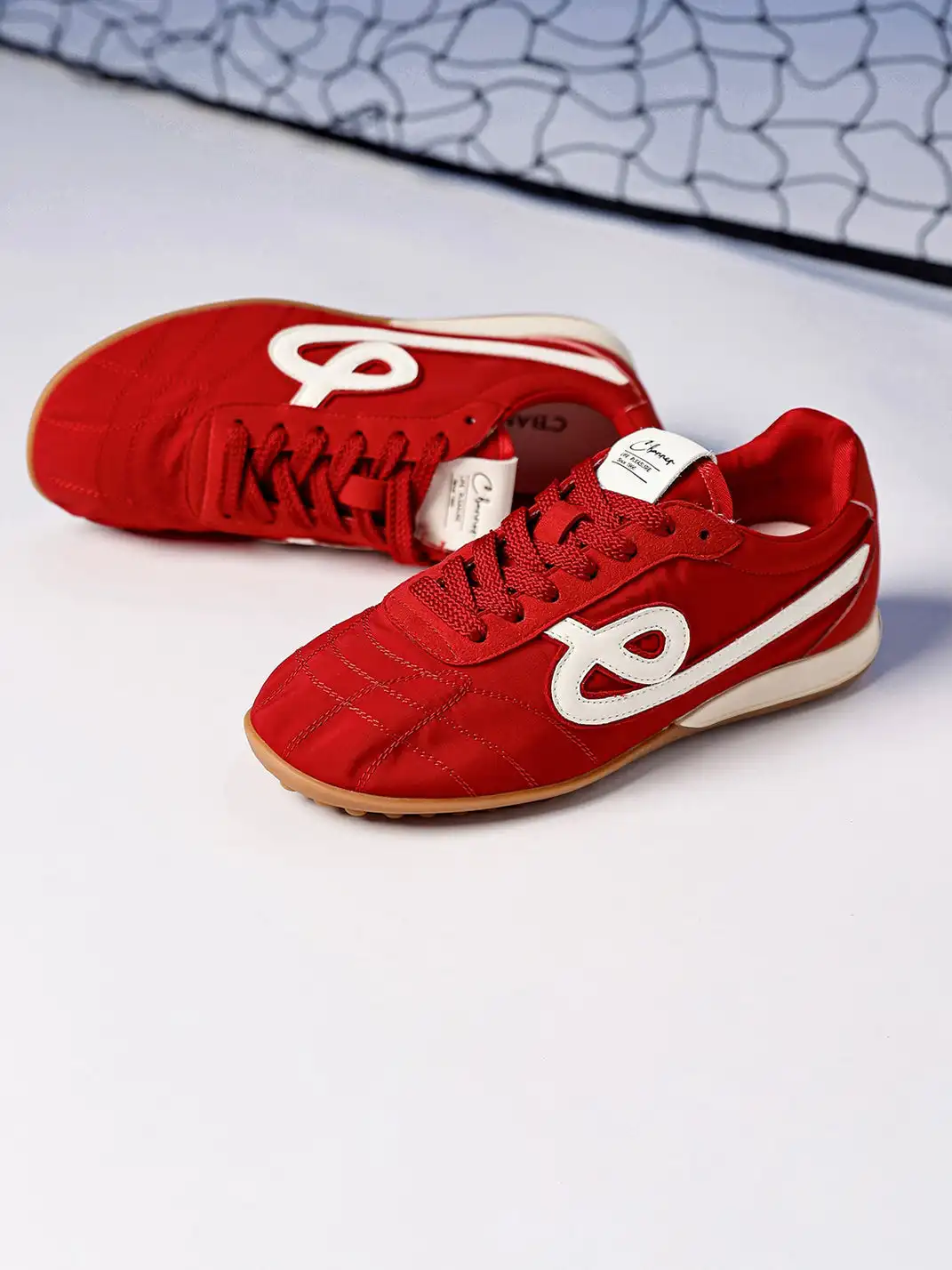 C.BANNER | Quilted Upper Sneakers With Black Logo-Red