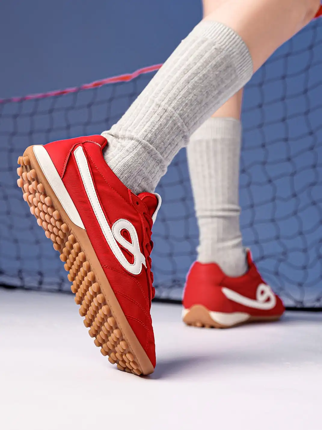 C.BANNER | Quilted Upper Sneakers With Black Logo-Red