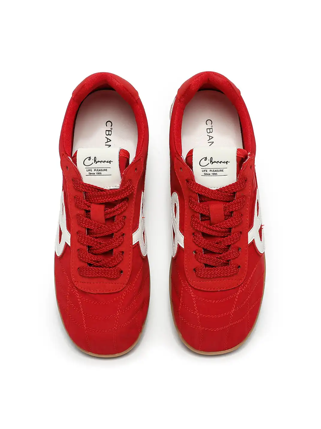 C.BANNER | Quilted Upper Sneakers With Black Logo-Red