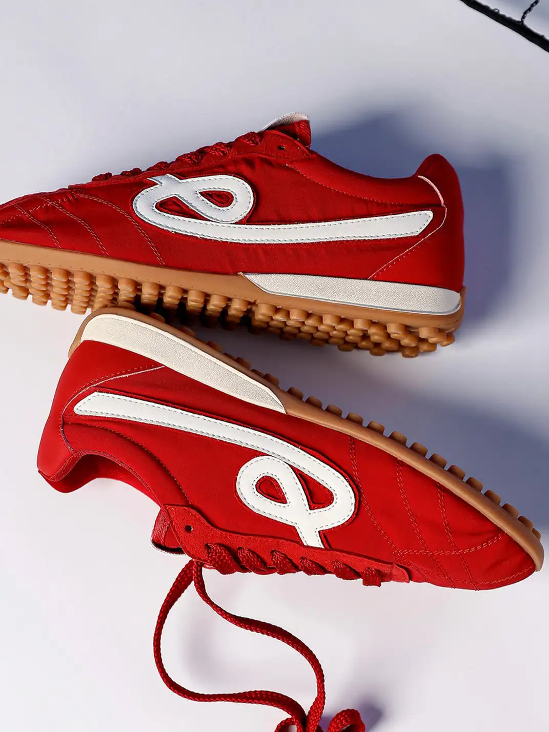 C.BANNER | Quilted Upper Sneakers With Black Logo-Red