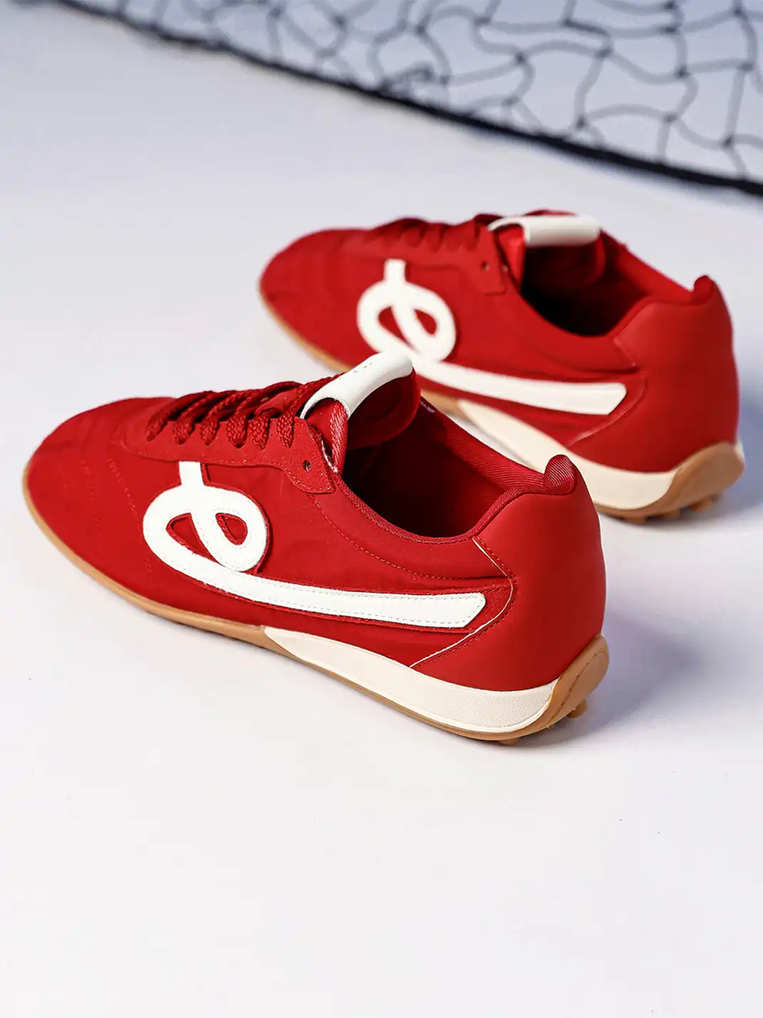C.BANNER | Quilted Upper Sneakers With Black Logo-Red
