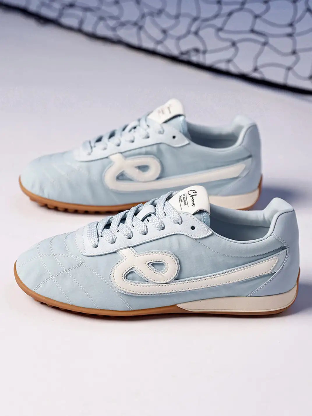 C.BANNER | Quilted Upper Sneakers With Black Logo-Blue