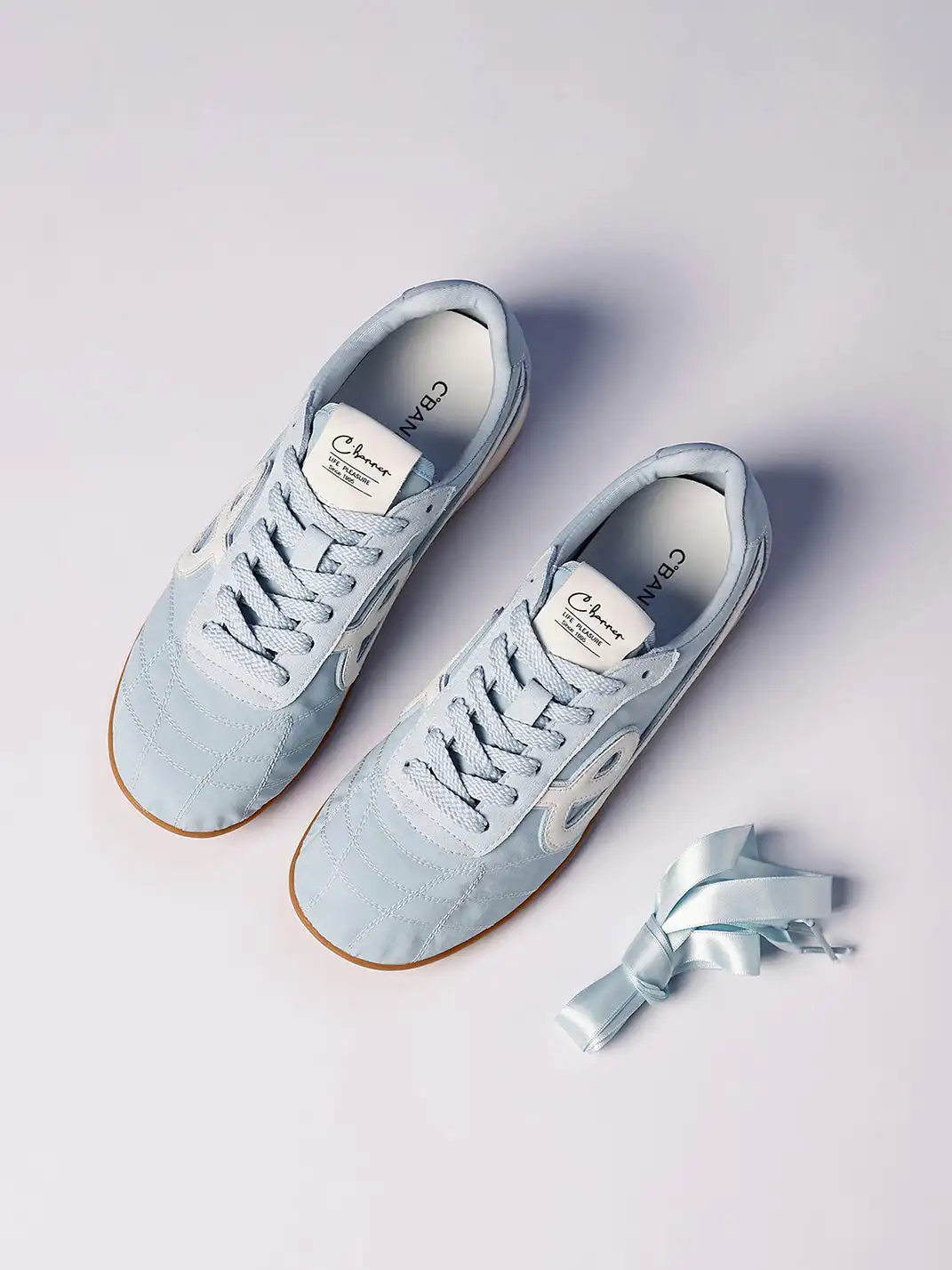C.BANNER | Quilted Upper Sneakers With Black Logo-Blue