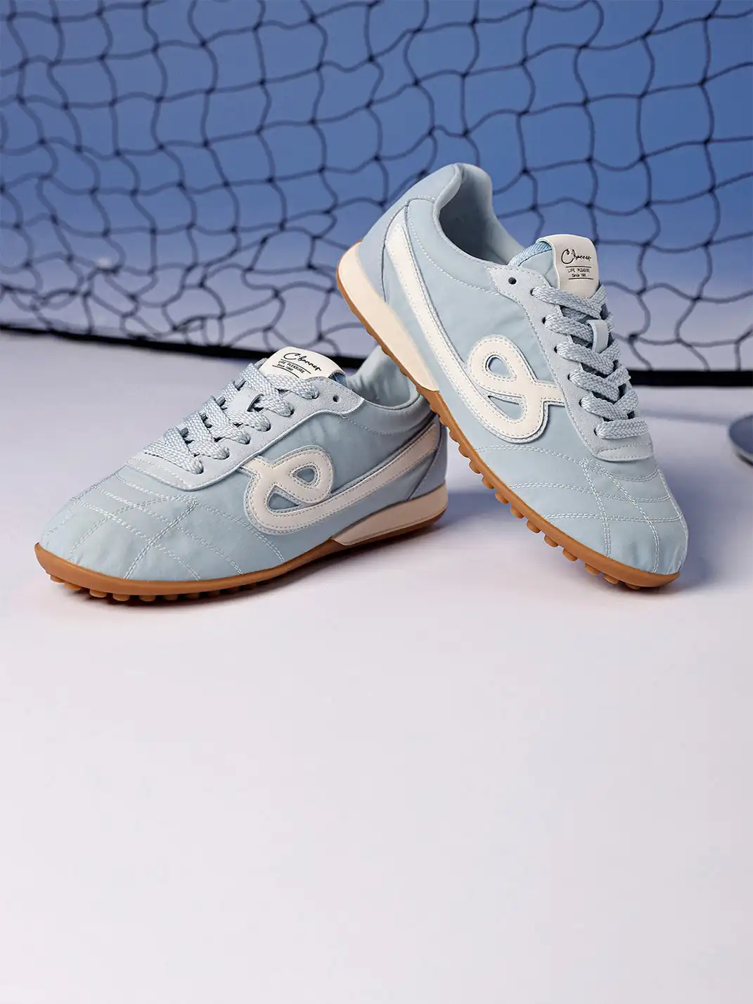 C.BANNER | Quilted Upper Sneakers With Black Logo-Blue