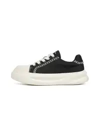 C.banner | Black Canvas Contrast Stitch Platform Sneakers