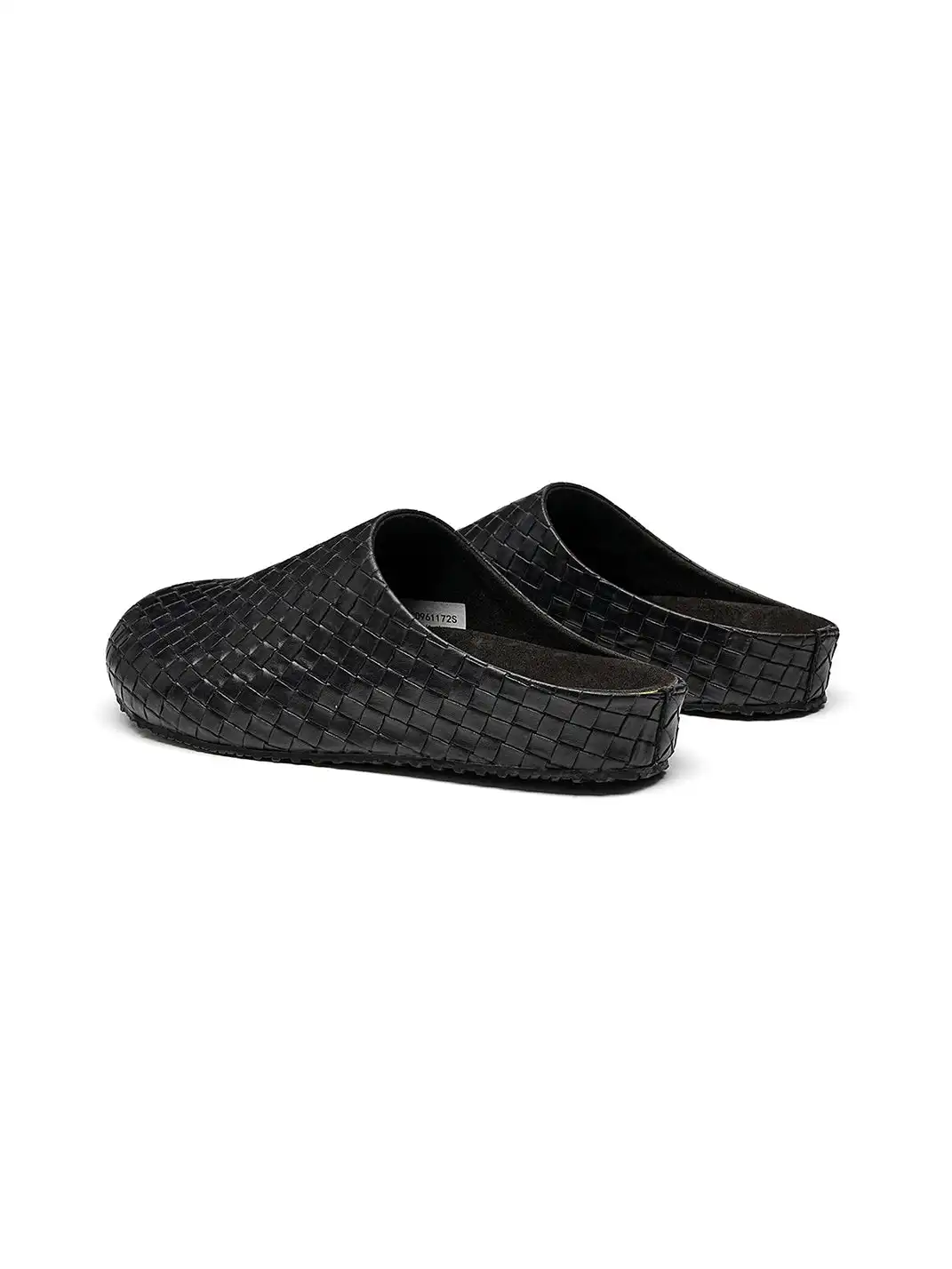 C.banner | Black Woven Closed-Toe Mule Slippers